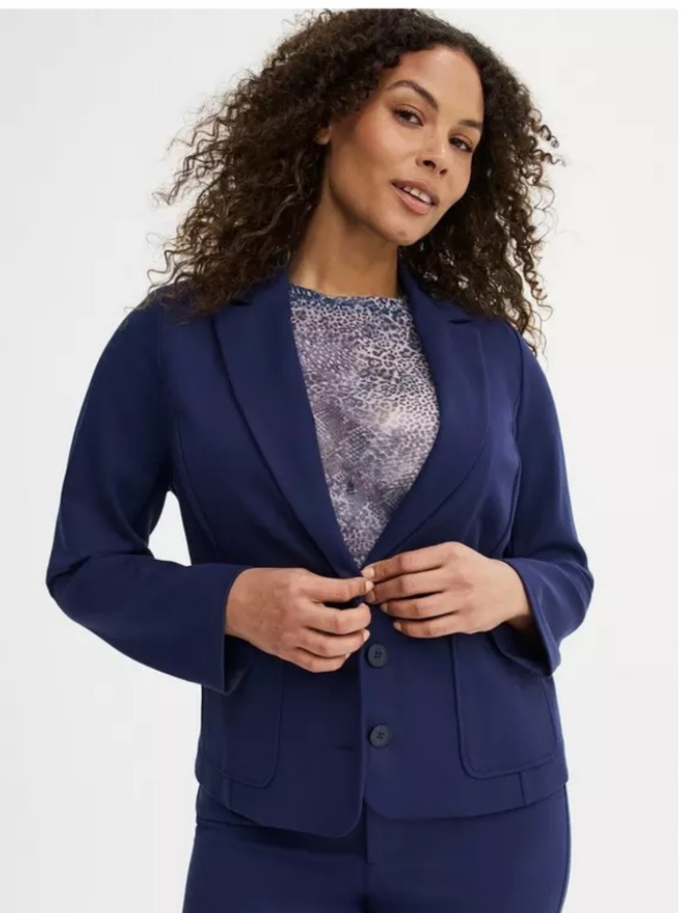 Torrid Classic Studio Ponte Knit Single Breasted Blazer Jacket Navy Medium